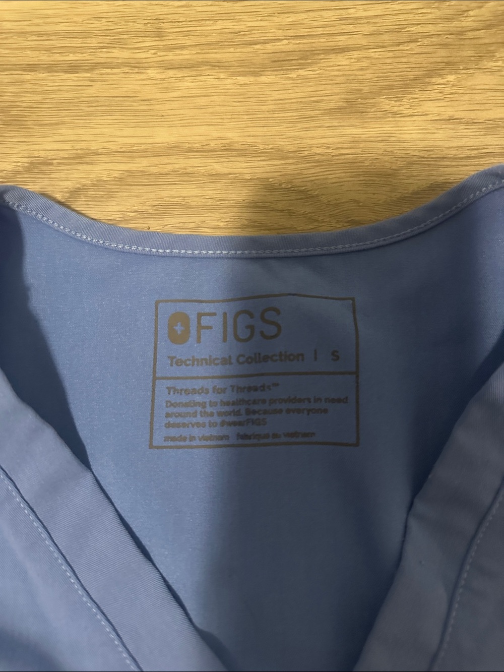 Figs Women's Scrub Top in Periwinkle Blue - Picture 2 of 3
